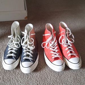 Two pairs of Chucks 70s.  Size 10.  I don't wear them. Worn a handle of times.